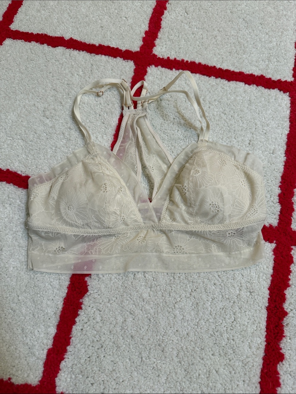 Aerie Cream Lace Bralette - Wireless Support